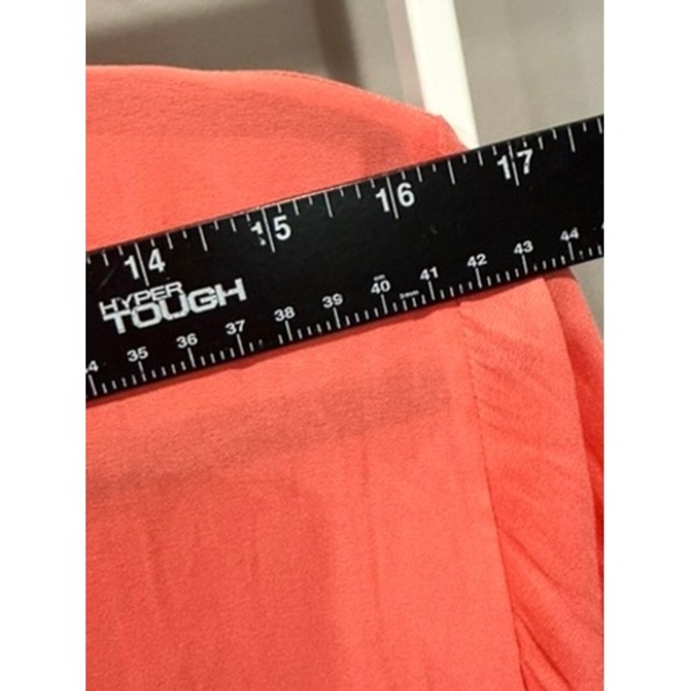 Soft Surroundings Coral Orange V-Neck Tunic Top Long Sleeve High Low Hem 12/14 - Picture 11 of 11